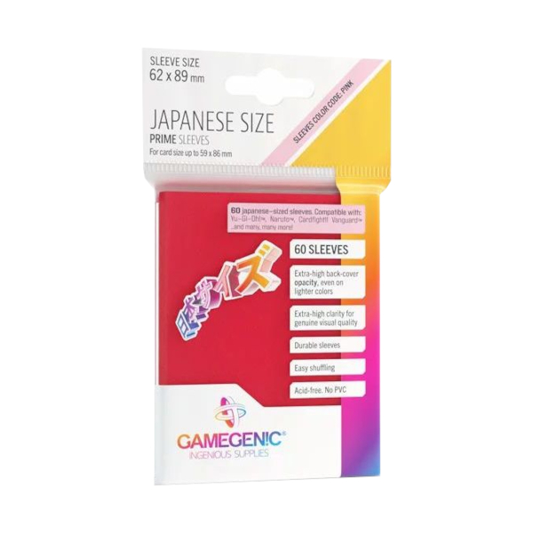 Japanese Size Prime Sleeves Red Gamegenic